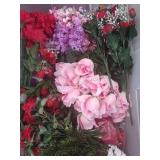 Tote of Artificial Flowers