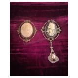 Vintage Cameo & Victorian Style Brooches
