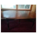 Wood Dining Room Table w Drop Down Sides 28x78x42