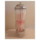 Coca Cola Glass Straw Dispenser/Holder