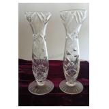Pair of Crystal Bud Vases