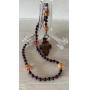 ROSARY WOOD AND SEED BEADS