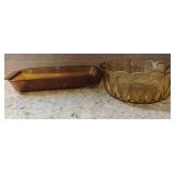 Anchor Hocking Amber Glass Fairfield Serving Bowl