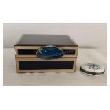 Jewelry Box w/Agate Slice and Ceramic Pill Case