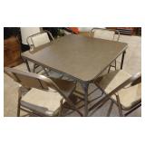 Card Table and 4 Samsonite Folding Chairs
