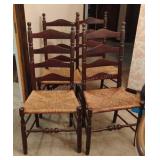 4 Wicker Seat Chairs