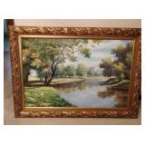 Large Framed Landscape Painting
