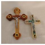Olive Wood, Mother of Pearl  Crucifixes