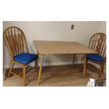 MCM Fruitwood Table with Drop Down Sides & 2