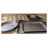 Assorted Baking Pans & Cooling Racks