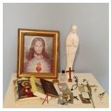 Assorted Religious Decor and Books