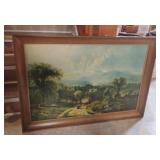 Large Framed Edmund Darch Lewis Landscape Art