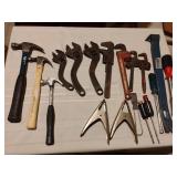 Assorted Tools-Pipe Wrenches, Hammers and More
