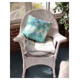 White Wicker Rocking Chair w/Cushions