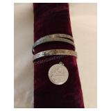3 Vintage Sterling Bracelets and Sterling 25th