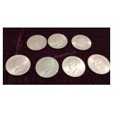 7 USA Eisenhower Dollar Coins
