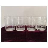 Vintage Etched Glasses- Set of 4