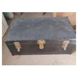 Vintage Metal Steamer Trunk 13x31x18