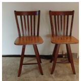 Pair of Swivel Bar Stools-Made in Canada