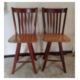 Pair of Swivel Bar Stools-Made in Canada