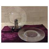 Fostoria Pine Etched Dessert Plates set of 4