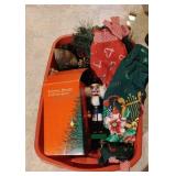 Tote of Christmas Decor, Holiday Aprons