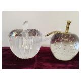 Crystal & Bubble Art  Apple Paper Weights