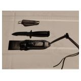 C.I. Steel Knife with Sheath & Klein & Sons Pocket