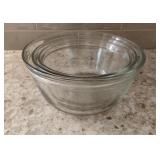 Anchor Hocking Glass Nesting Mixing Bowl Set of 3