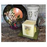 Decor Grapes Tile, Vase, Candle & Plate