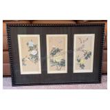 Framed Oriental Floral Prints 24.5x37