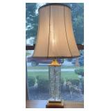 Vintage Signed MCM Dresden Crystal & Brass Table