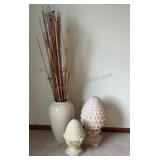 Home Decor Large Vase & Artichoke Finials