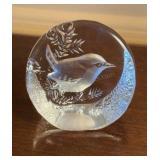 Signed  Mats Jonassen  Crystal Paperweight