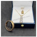 14k Micro Charm & Chain 10k GF Ring