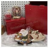 Fitz & Floyd Christmas Candle & Candy Dish