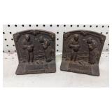 Bronze Angelus Praying Farmer Book Ends