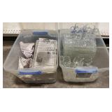 24 Glass Snack Plates & Cups