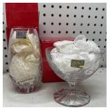 Mikasa Crystal Christmas Vase & Candy Dish