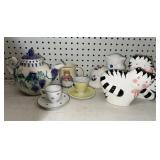 Cat Coin Banks, Tea Pot & Tea Cups