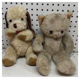 Vintage Plush Teddy Bear & Dog