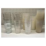 6 Glasses & Various Plastic cups