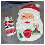 Vintage plastic Santaï¿½s As Is 24 inch & 48 inches