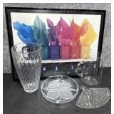 Glassware & Framed Poster Glassware & Framed Poster