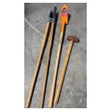 Mallet, Post Hole Digger & Trench Shovel