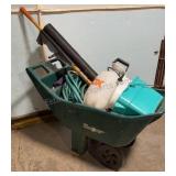Garden Cart W/  Shovels, Hose, Hand Tools & More