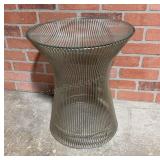 Glass Top Round Side Table 16 x18 inches tall