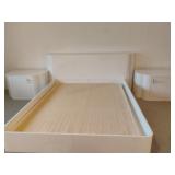 White Lacquered Queen Bed Base 38x85x