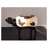 Cast iron and Glass Cow Accent Lamp