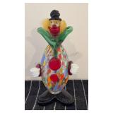 Murano Glass Clown 7.5 inches tall (small Chip on